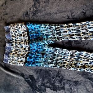 Blue Geometric Skinny pants